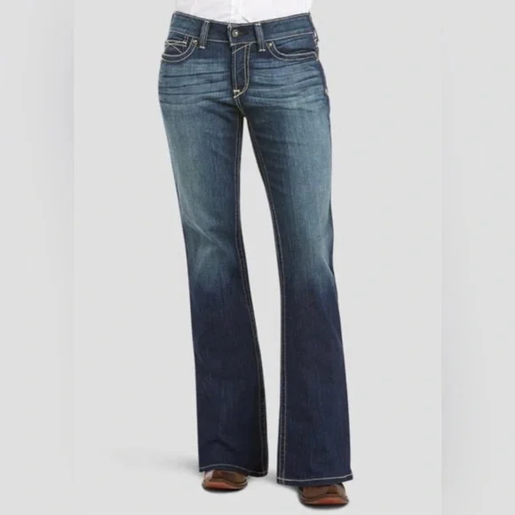 Ariat Blue Bootcut Jeans with Classic Fading - Picture 4 of 4